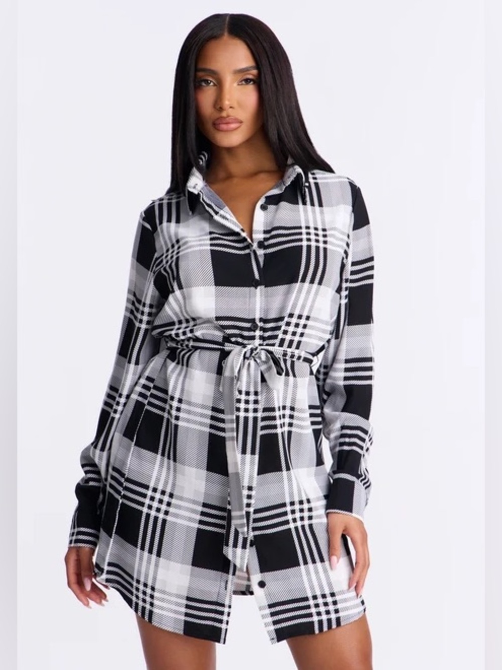 Derby Plaid Belted Mini Shirt Dress NEW 🏷️